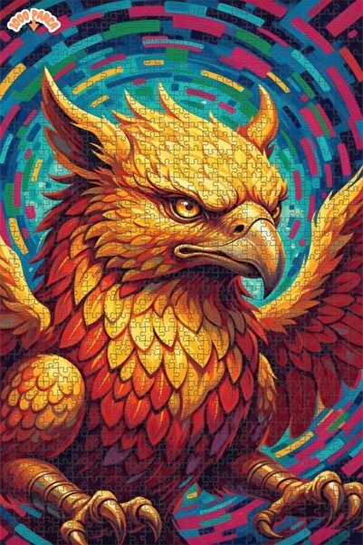 Esranın Dünyası لغز خشبي مؤطر بطبقتين بمظهر لوحة زيتية لـ "ميستيك جريفين" 100...