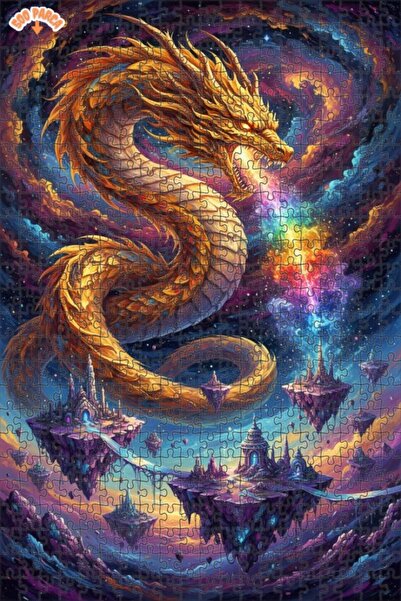 Esranın Dünyası Golden Dragon Universe Double-Layer Framed Wooden Puzzle 500 ...