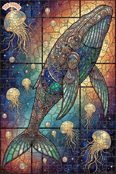 Esranın Dünyası لغز خشبي مطبوع عليه فن قنديل البحر السحري مزدوج الطبقات إطارً...