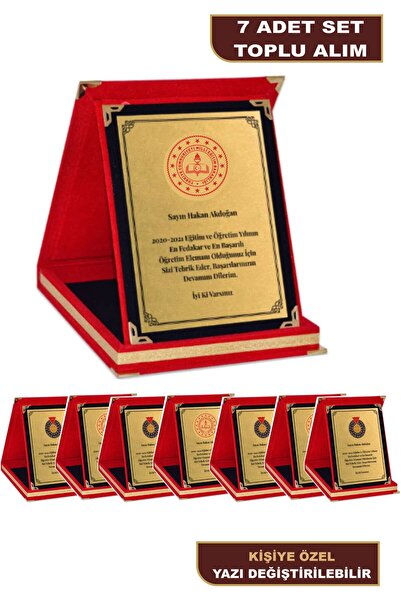 siverek reklam 7 Adet Kişiye Özel Kadife Kutulu Plaket – Öğretmenler Günü Teş...
