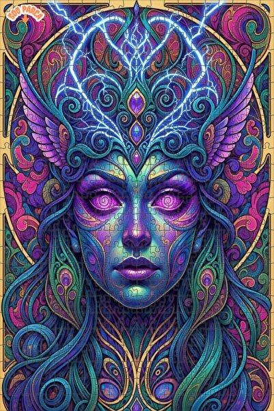 Esranın Dünyası Magical Energy Goddess Oil Painting Lookalike Double-Layer Fr...