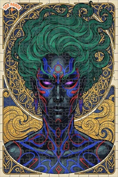 Esranın Dünyası Mysterious Face Oil Painting Lookalike Modern Art Double-Laye...