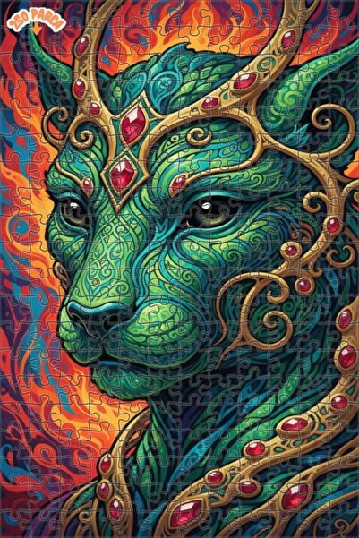 Esranın Dünyası Mysterious Forest Panther Oil Painting Lookalike Modern Doubl...