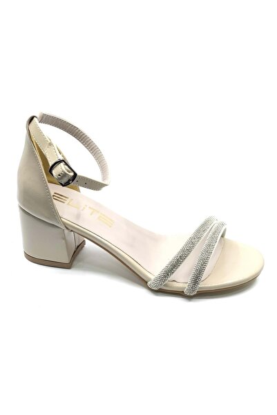 KOCAMANLAR Mehtap Double Stripe Stone 4 cm Heeled Women's Evening Dress Shoes...