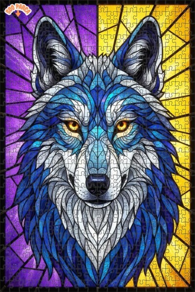 Esranın Dünyası Laser Cut Wooden Puzzle with Wolf Art Appearance in the Image...