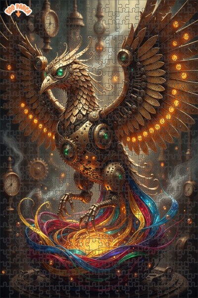 Esranın Dünyası Mechanical Phoenix Double Layer Framed Wooden Puzzle 500 Piec...