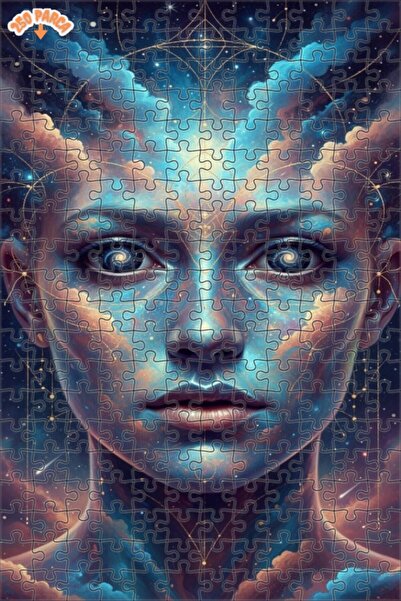 Esranın Dünyası Universal Wisdom Woman's Face Oil Painting Lookalike Double-L...