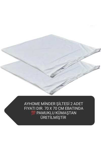 AYHOME Beyaz Renk Fermuarlı Yer Minderi Yüzü Mitili İç Astar Minder Şiltesi K...