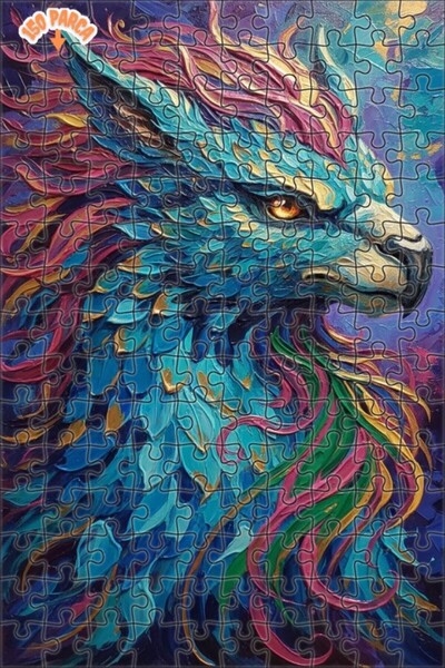 Esranın Dünyası Dragon Winged Creature Oil Painting Lookalike Double-Layer Fr...