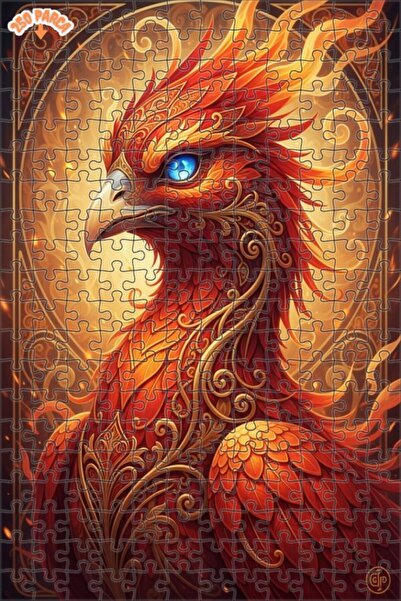 Esranın Dünyası لغز خشبي مؤطر بطبقتين بمظهر لوحة زيتية لطائر الفينيق الغامض 2...