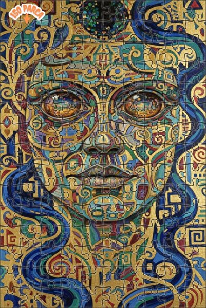 Esranın Dünyası Mysterious Face Oil Painting Lookalike Double-Layer Framed Wo...