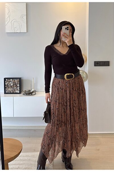 Yaren Aydın Kadın Şal Desen Şifon Etek