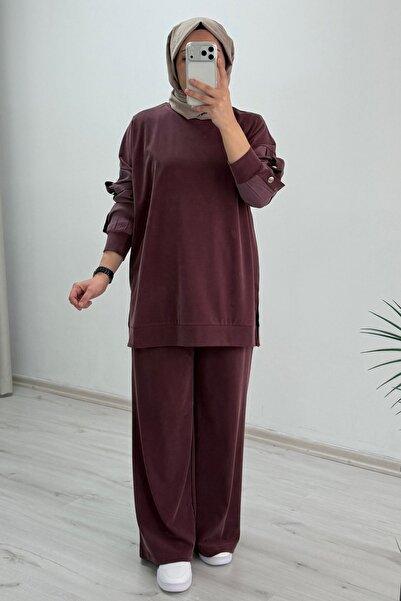 T Moda Store My City Kol Accessory Detail Comfortable Fit Hijab Double Set