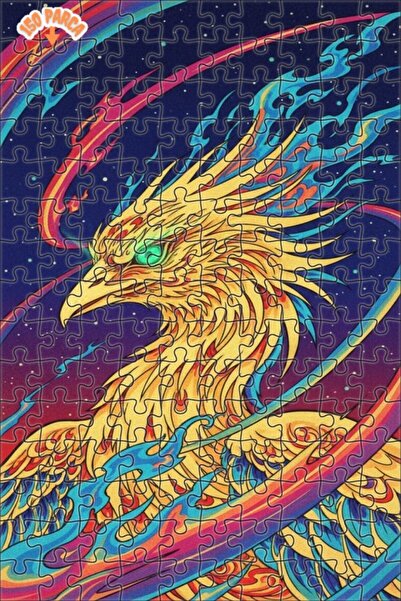 Esranın Dünyası لغز خشبي بإطار مزدوج الطبقات بمظهر لوحة زيتية لطائر الفينيق ا...