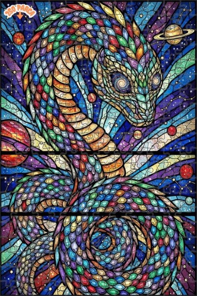 Esranın Dünyası Star Dragon Mosaic Look Wooden Puzzle 250 Pieces 30X30