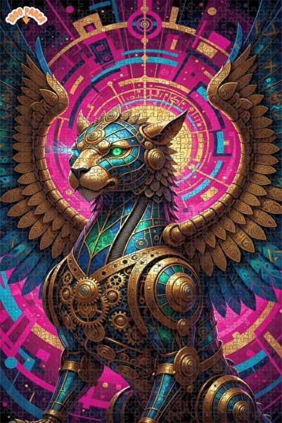 Esranın Dünyası Steam-Powered Mechanical Sphinx Oil Painting Lookalike Double...