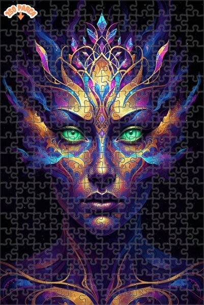 Esranın Dünyası Galactic Woman Portrait Digital Art Look Wooden Puzzle 250 Pi...