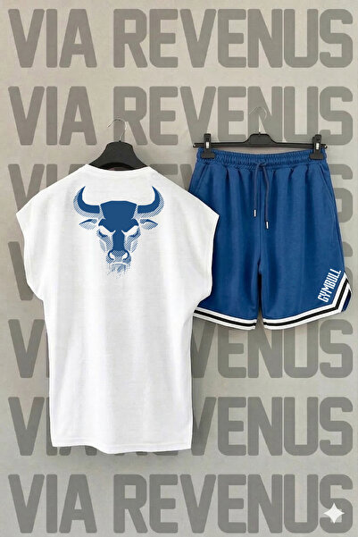 Vordevia Boğa Printed Zero Sleeve Sports Tshirt and Shorts Sports Training Set