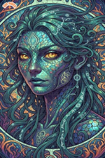 Esranın Dünyası Mysterious Woman Portrait Oil Painting Look Double Layer Fram...