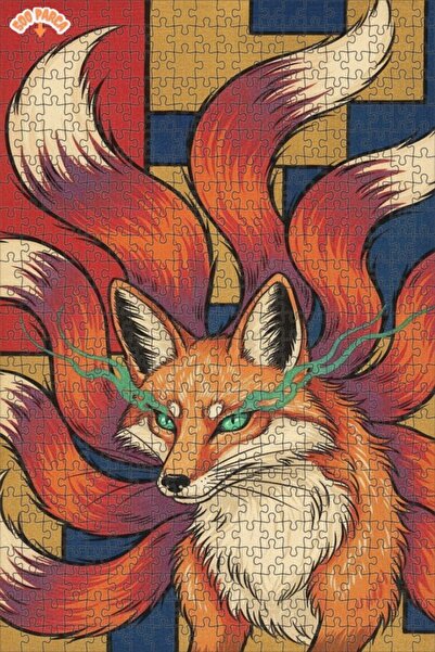 Esranın Dünyası Kitsune Nine Tailed Fox Oil Painting Lookalike Art Puzzle 500...