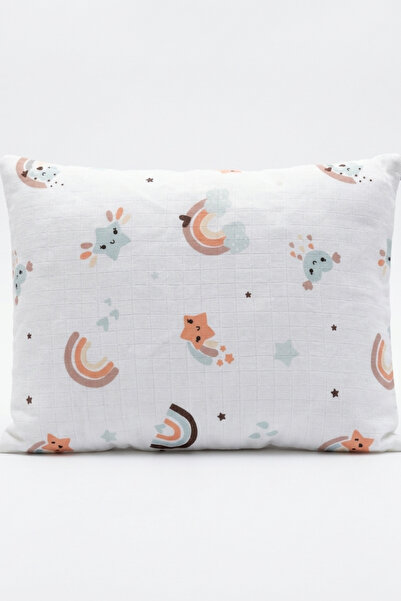 Ponchik 100% Cotton Muslin Newborn Baby Pillow 42X33 cm Bead Silicone Filled ...