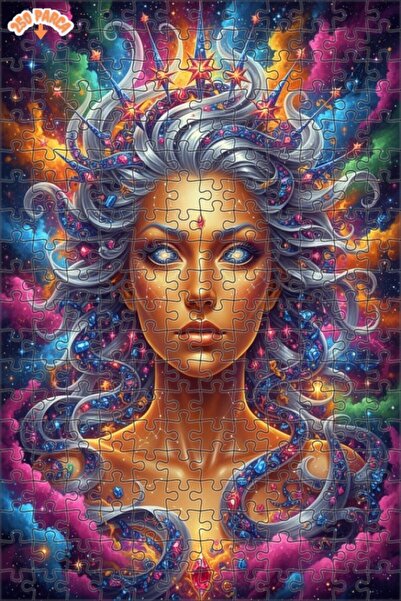Esranın Dünyası Space Queen Cosmic Beauty Oil Painting Double-Layer Framed Wo...