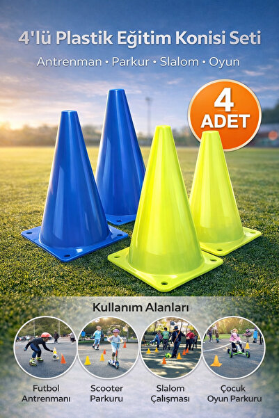 PAKİTO Duba 4’lü Plastik Eğitim Konisi Seti -Futbol ve Aktivite Oyun seti