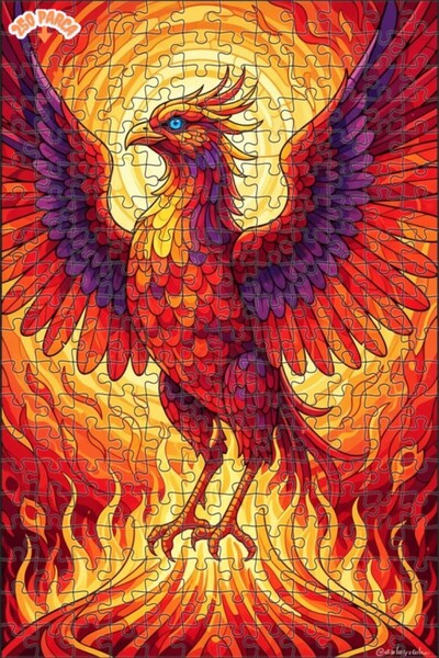Esranın Dünyası Red Phoenix Double Layer Framed Wooden Puzzle 250 Pieces 30X30