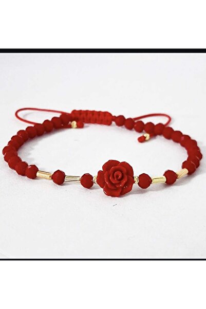 Handmade Red bracelet for ladies with 14k gold