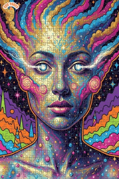Esranın Dünyası Galactic Cosmic Face Double-Layer Framed Wooden Puzzle 500 Pi...