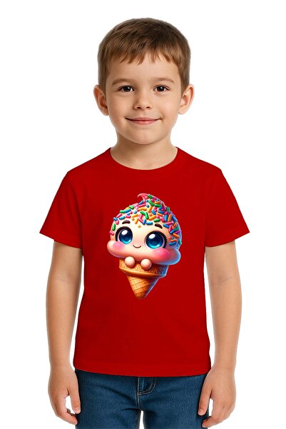 SEDİRLİ Unisex Ice Cream με τύπωμα Παιδικό T-Shirt Βαμβάκι από χτενισμένο βαμ...