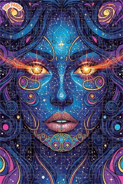Esranın Dünyası Universal Cosmic Woman Oil Painting Lookalike Double-Layer Fr...