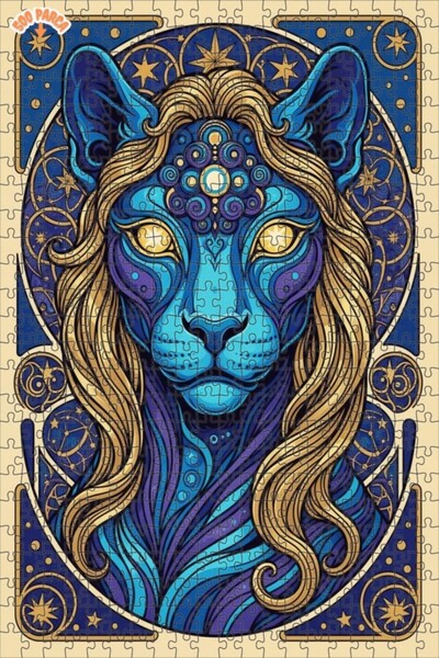 Esranın Dünyası لغز الفن الغامض للأسد مزدوج الطبقات قطعة من الألغاز الخشبية ا...