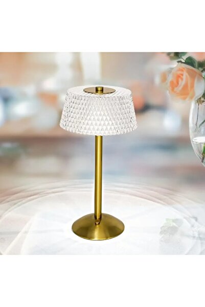 N Naturel Aydınlatma Kristal Görünümlü Ledli Şarjlı Masa Lambası - 3 Renk Mod...