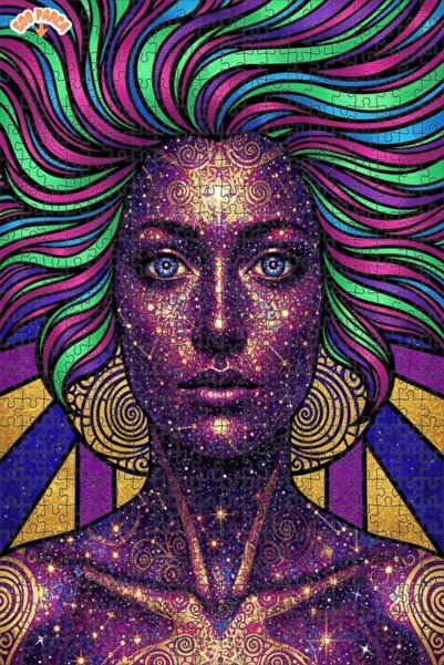 Esranın Dünyası لوحة زيتية لصورة المرأة من جالاكتيك كوزموس، لغز خشبي مؤطر مزد...