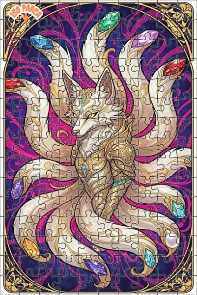 Esranın Dünyası لوحة فنية خشبية مجمعة من مزدوج الطبقات قطعة بتصميم الذئب السح...