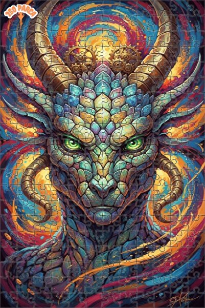 Esranın Dünyası Mysterious Dragon Oil Painting Lookalike Double-Layer Framed ...