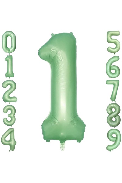 CAVAŞ sun hat Balon din folie cu numere VERDE RETRO - 34 inch (76 cm) Numere ...