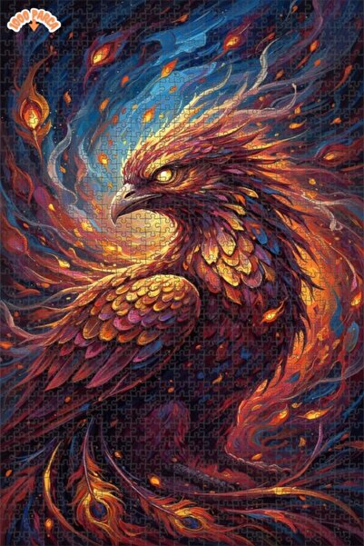 Esranın Dünyası The Lord of the Flames Emerald Phoenix Oil Painting Double-La...