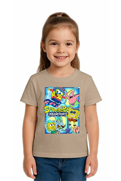 SEDİRLİ Unisex Spongebob Štampano Dječja majica Pamuk komada Pamučni džersej ...