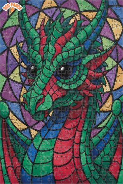 Esranın Dünyası لغز خشبي مؤطر بطبقتين من فن التنين السحري 250 قطعة 30x30