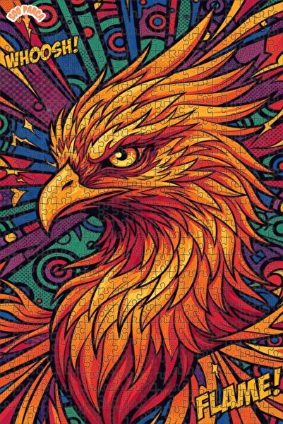 Esranın Dünyası Flaming Emerald Phoenix Double Layer Framed Wooden Puzzle 500...