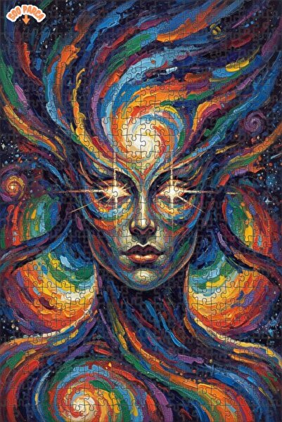 Esranın Dünyası Universal Face Oil Painting Looked Modern Art Wooden Puzzle D...