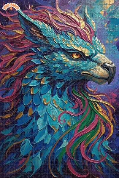 Esranın Dünyası Dragon Winged Creature Oil Painting Lookalike Double-Layer Fr...