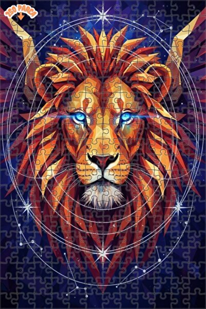 Esranın Dünyası Lion Royal Modern Art Double-Layer Framed Wooden Puzzle 250 P...