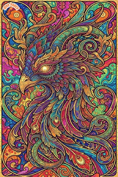 Esranın Dünyası The Enchanted Bird of Colorful Feathers Double-Layer Framed W...