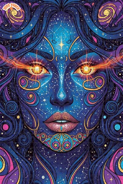 Esranın Dünyası Universal Cosmic Woman Oil Painting Lookalike Double-Layer Fr...