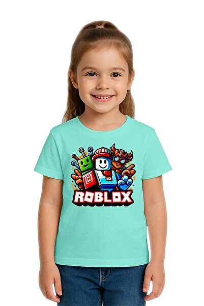 SEDİRLİ تي شيرت روبلوكس مطبوع للأطفال للجنسين، قماش قطني ممشط قطن قطعة