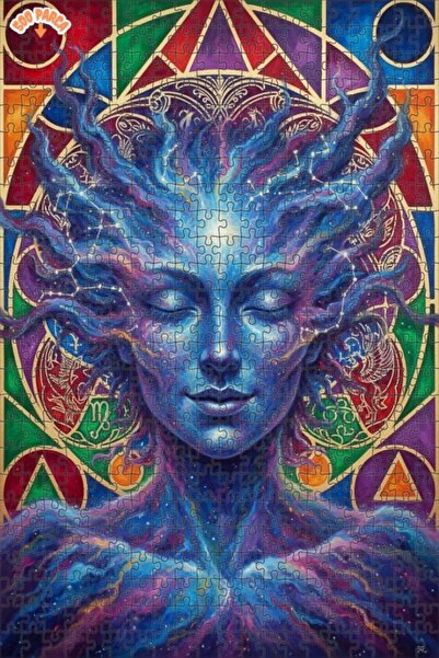 Esranın Dünyası Cosmic Energy Portrait Oil Painting Look Modern Double-Layer ...