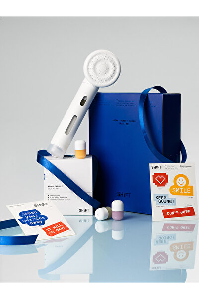H201 SHIFT Beyaz Duş Başlıklı Deneme Seti - 3 Aromaterapi Kapsüllü